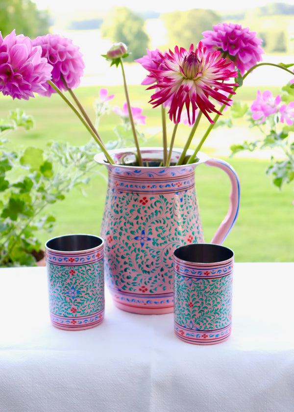 Painted Water Jug - Pink