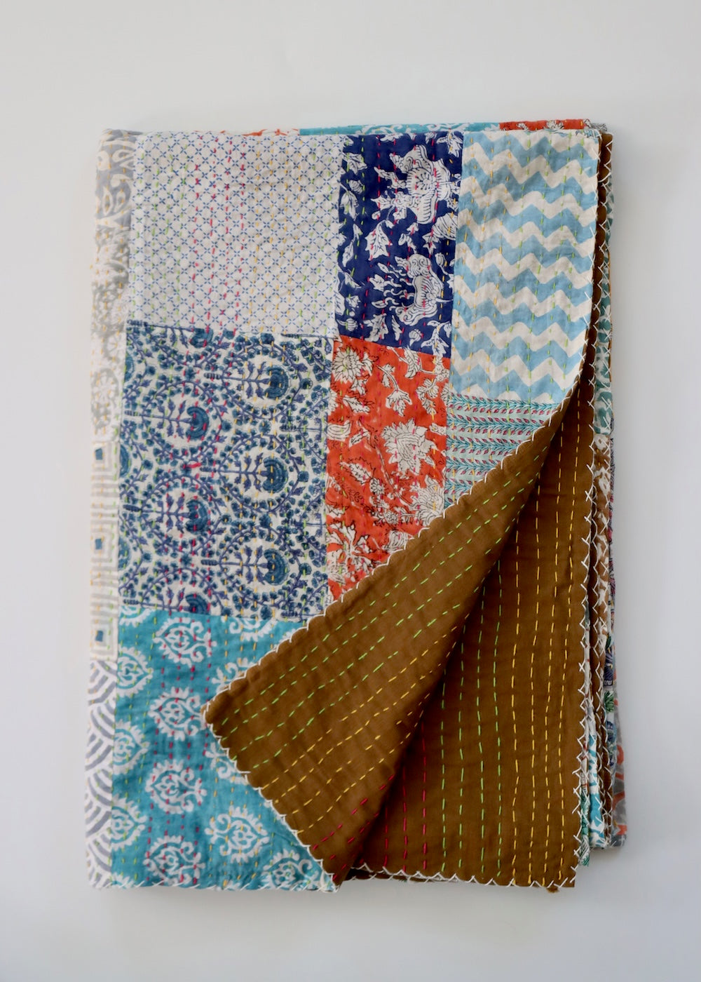 Block Print Patchwork Throw 5- SINGLE