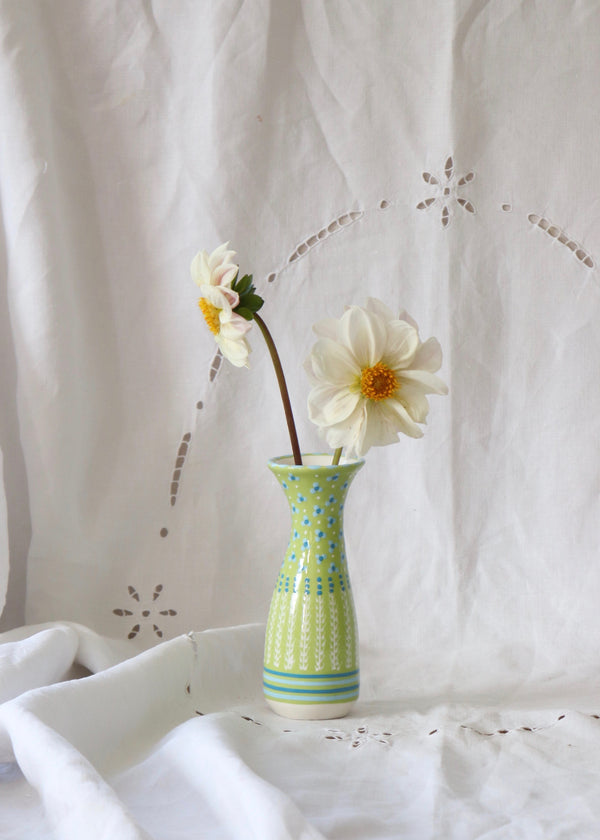 Bud Vase - Lime with Bands