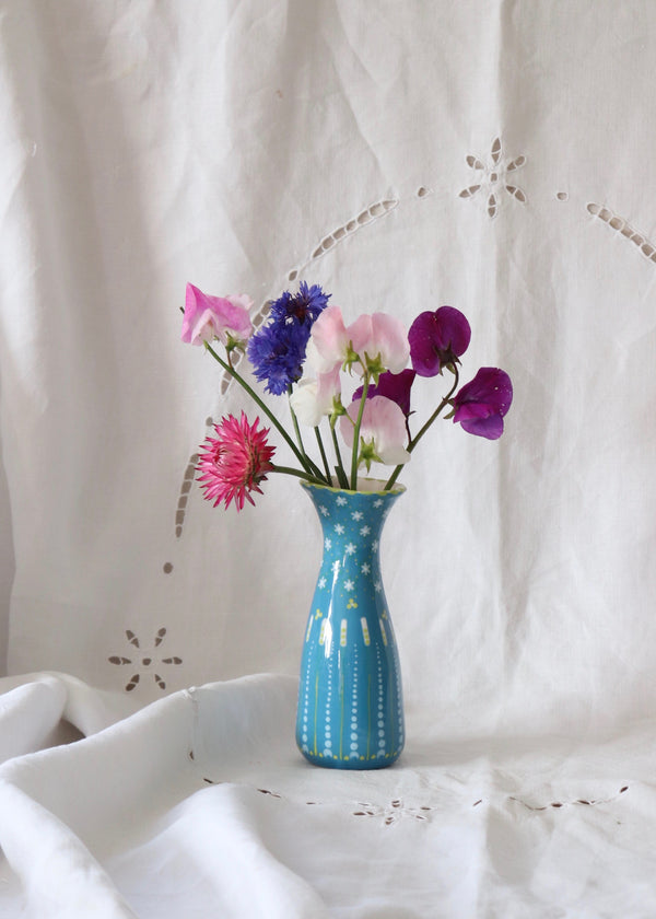 Bud Vase - Turquoise with Star