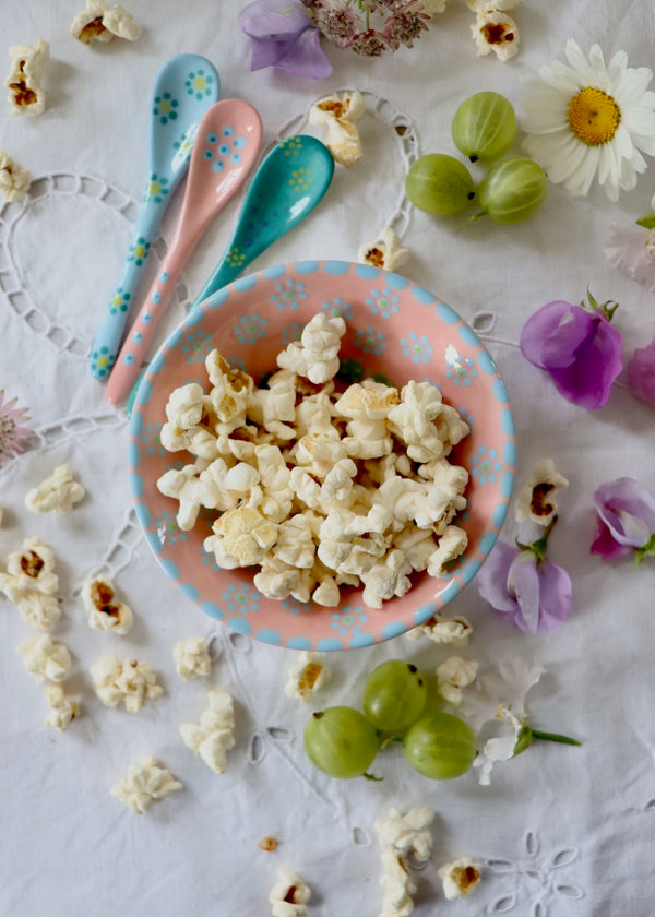 NEW IN: Nut Bowl - Pink with Blue Daisies