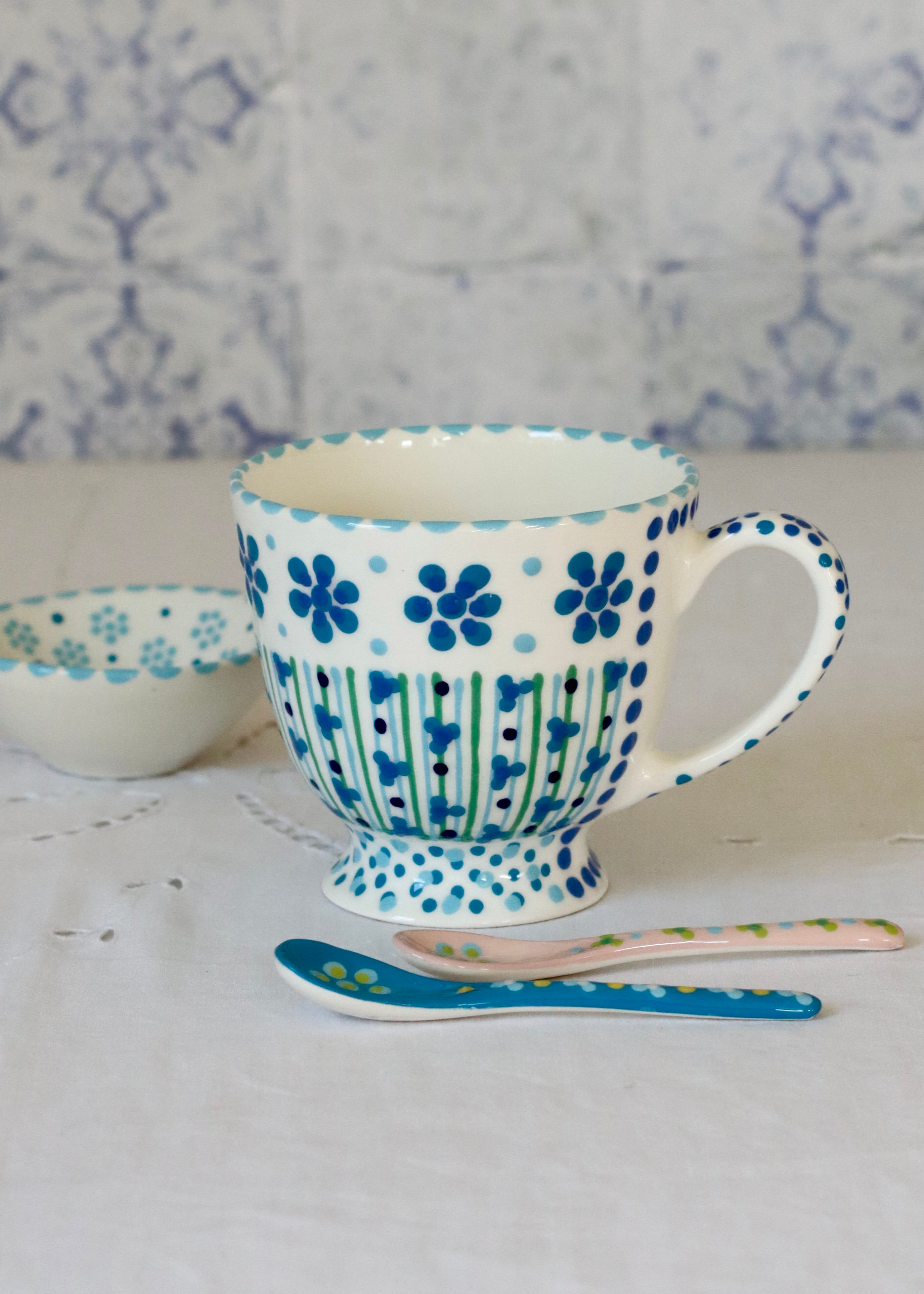 Time for Tea Cup - White with Daisy