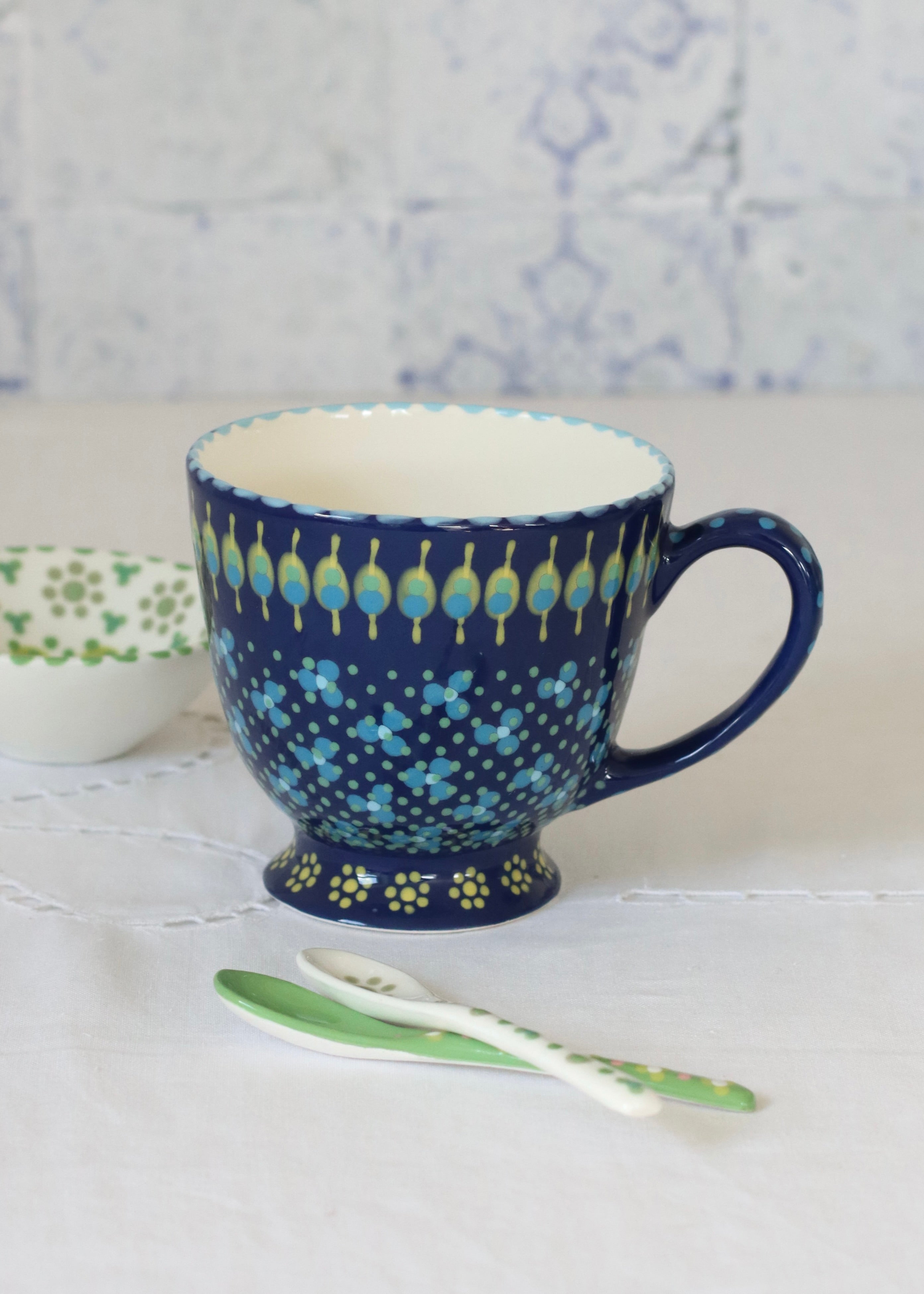 Time for Tea Cup - Dark Blue