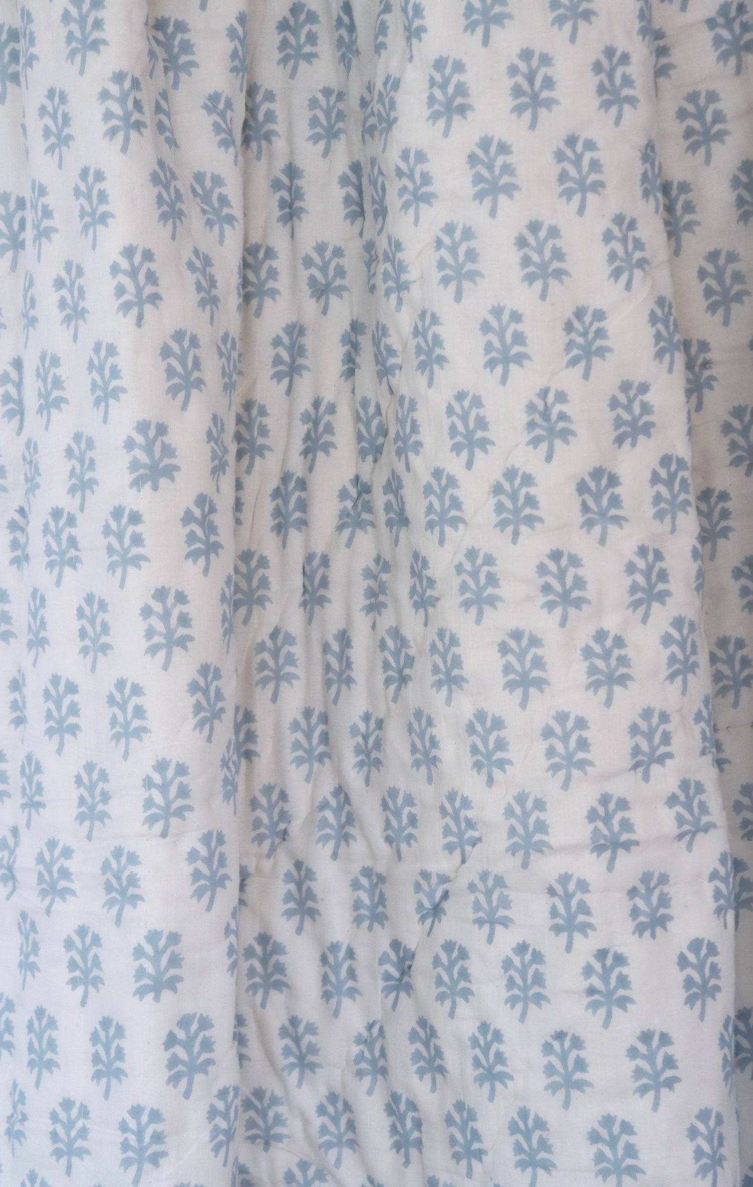 Hand block Printed Quilt - Dusty Blue