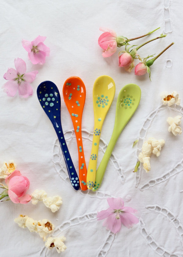 Ceramic Spoons - Set of Strong Colours