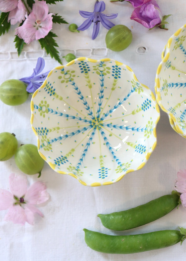 Tweeling Ramekin - White, Turquoise & Lime