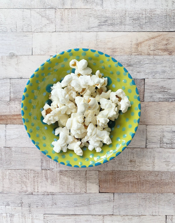 Tweeling Ramekin- White with Blue Feather & Olive Dots