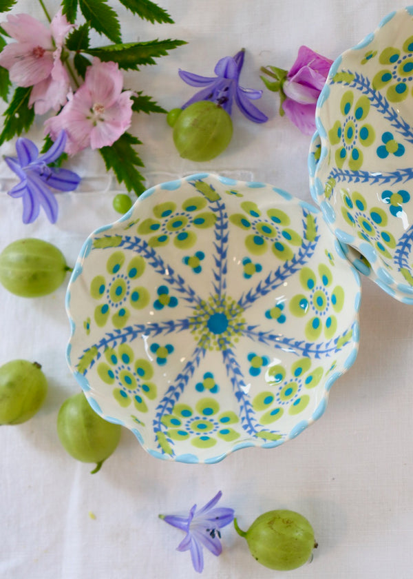 Tweeling Ramekin -  White, Lime & Teal