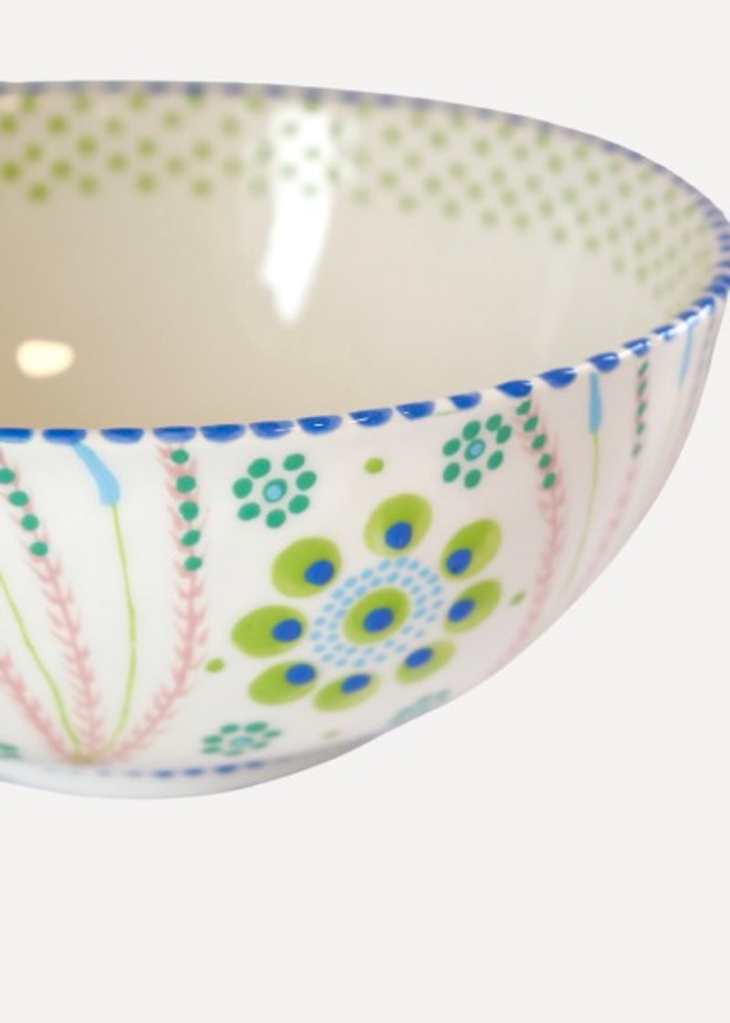 Fruit Bowl - White and Lime Daisy