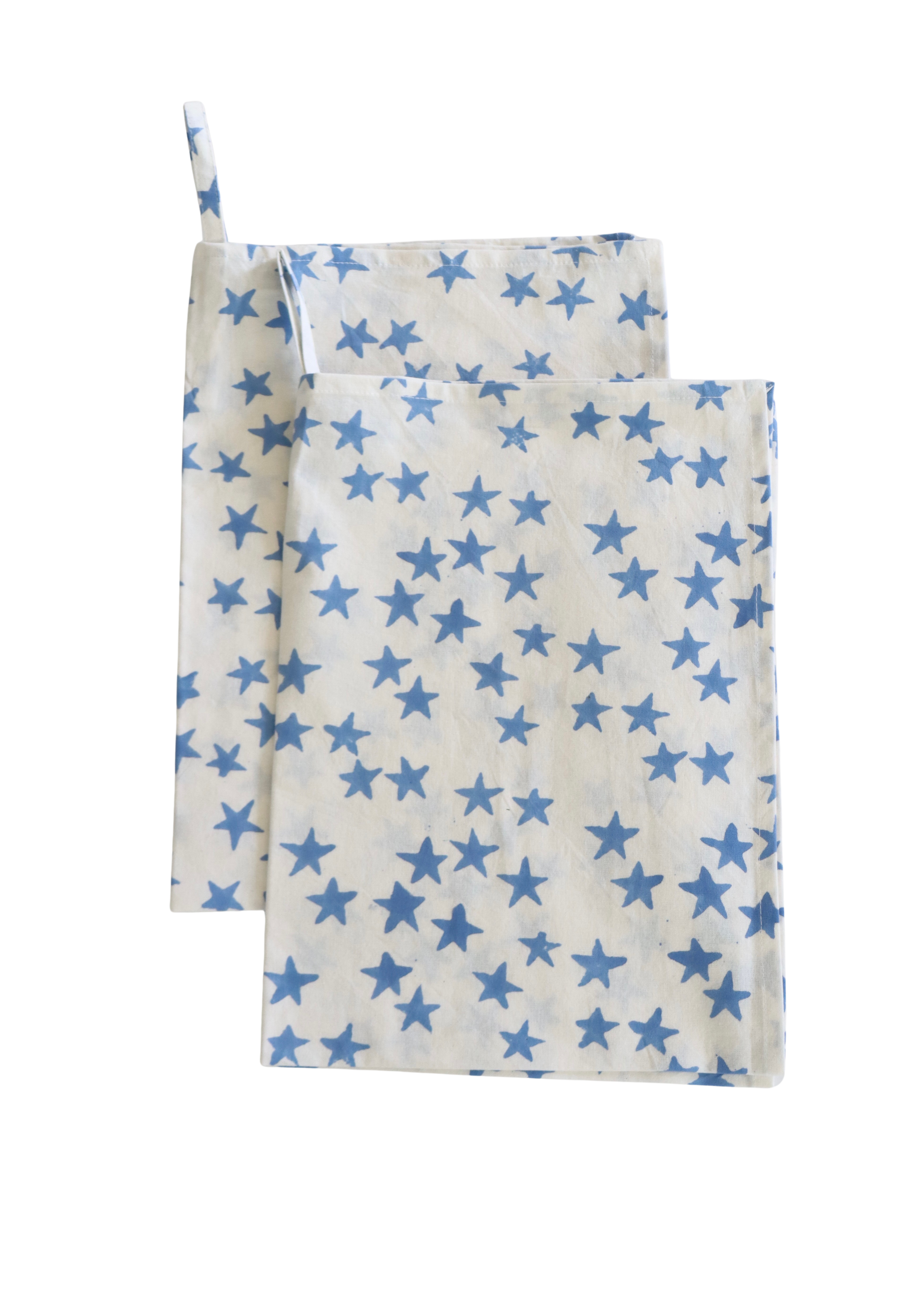 Pair of Tea Towel - Blue Super Star