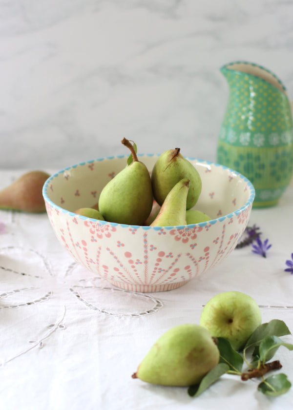 Fruit Bowl - White and Pink