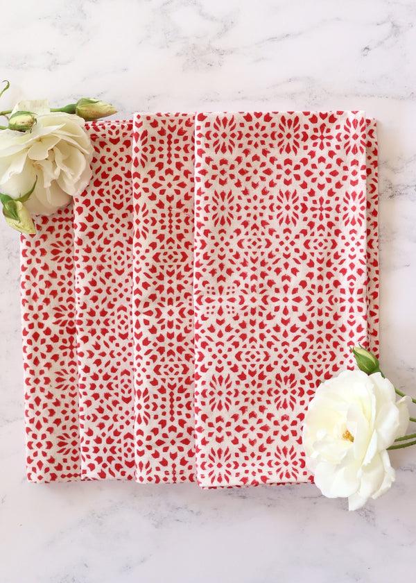 NEW Set Of 4 Napkins - Indian Red