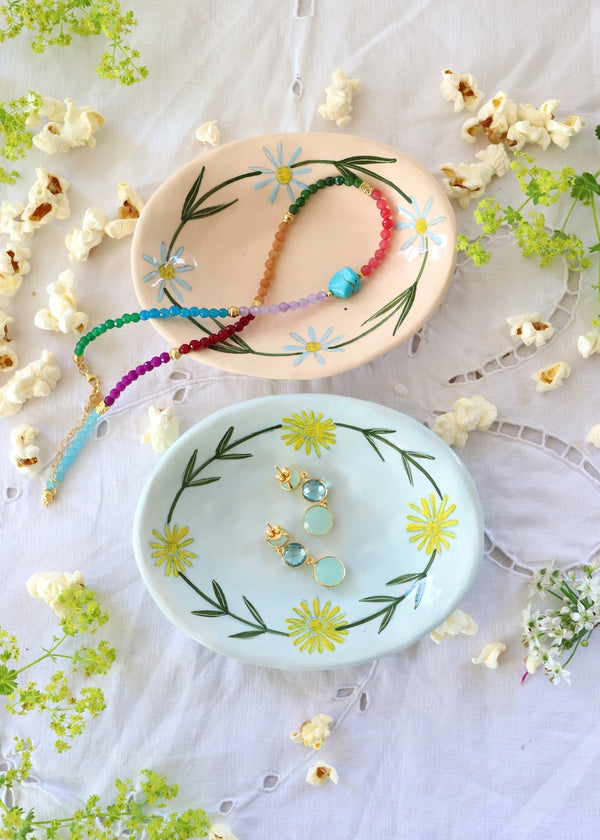 Pair of Gemma Orkin Trinket Dishes  -  Pink & Blue