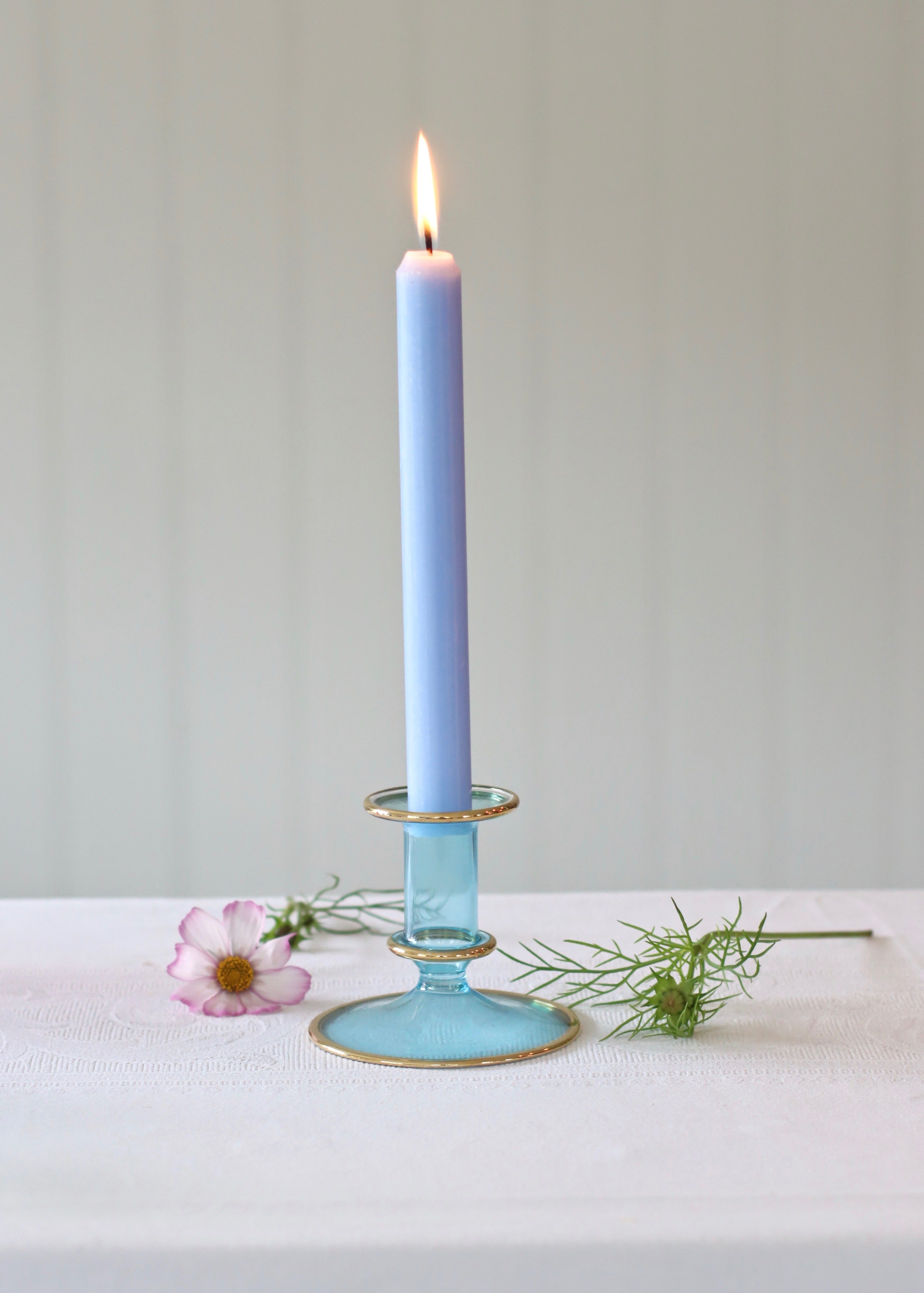 Salma Candlestick - Pale Blue