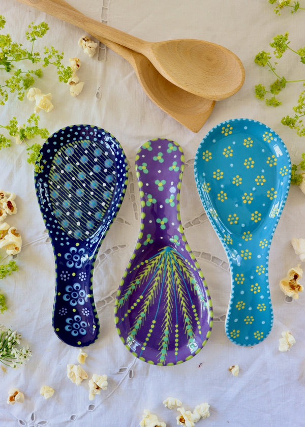 Spoon Rest - Set of 3 - Blue, Purple & Jasper