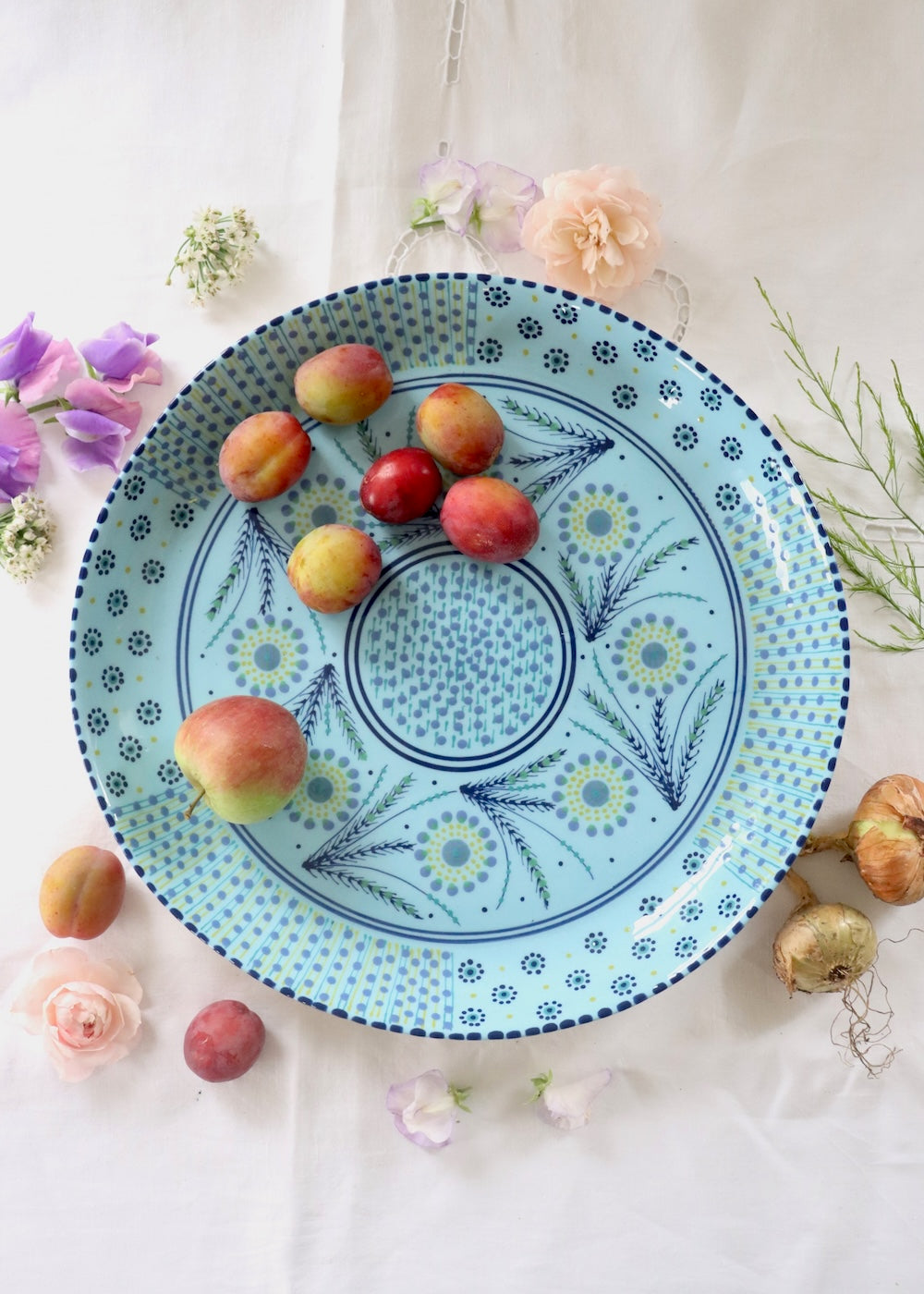 Round Serving Platter - Blue