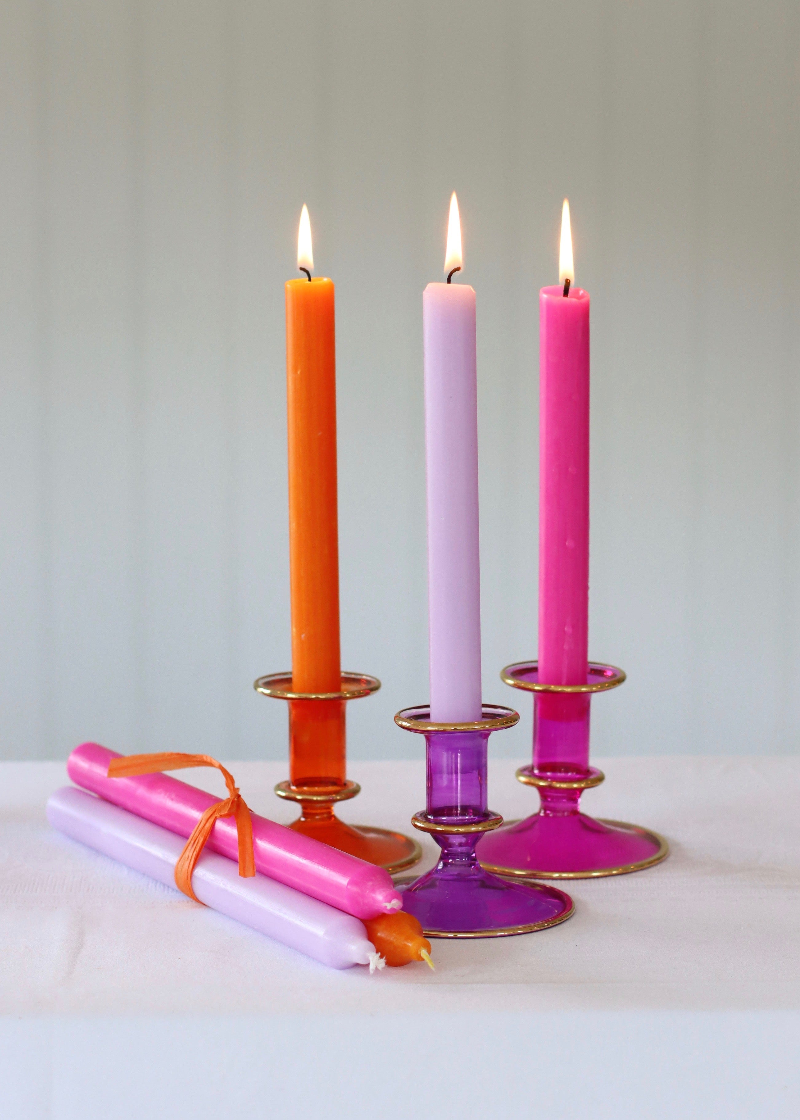 Salma Candlestick - Hot Pinks Set Of 3