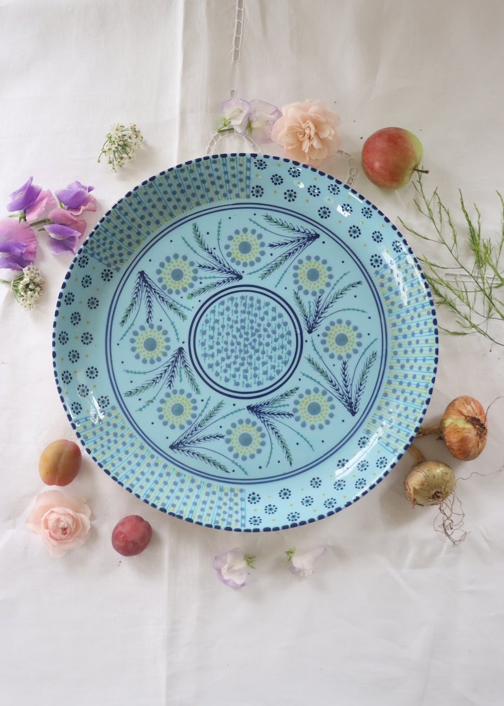 Round Serving Platter - Blue
