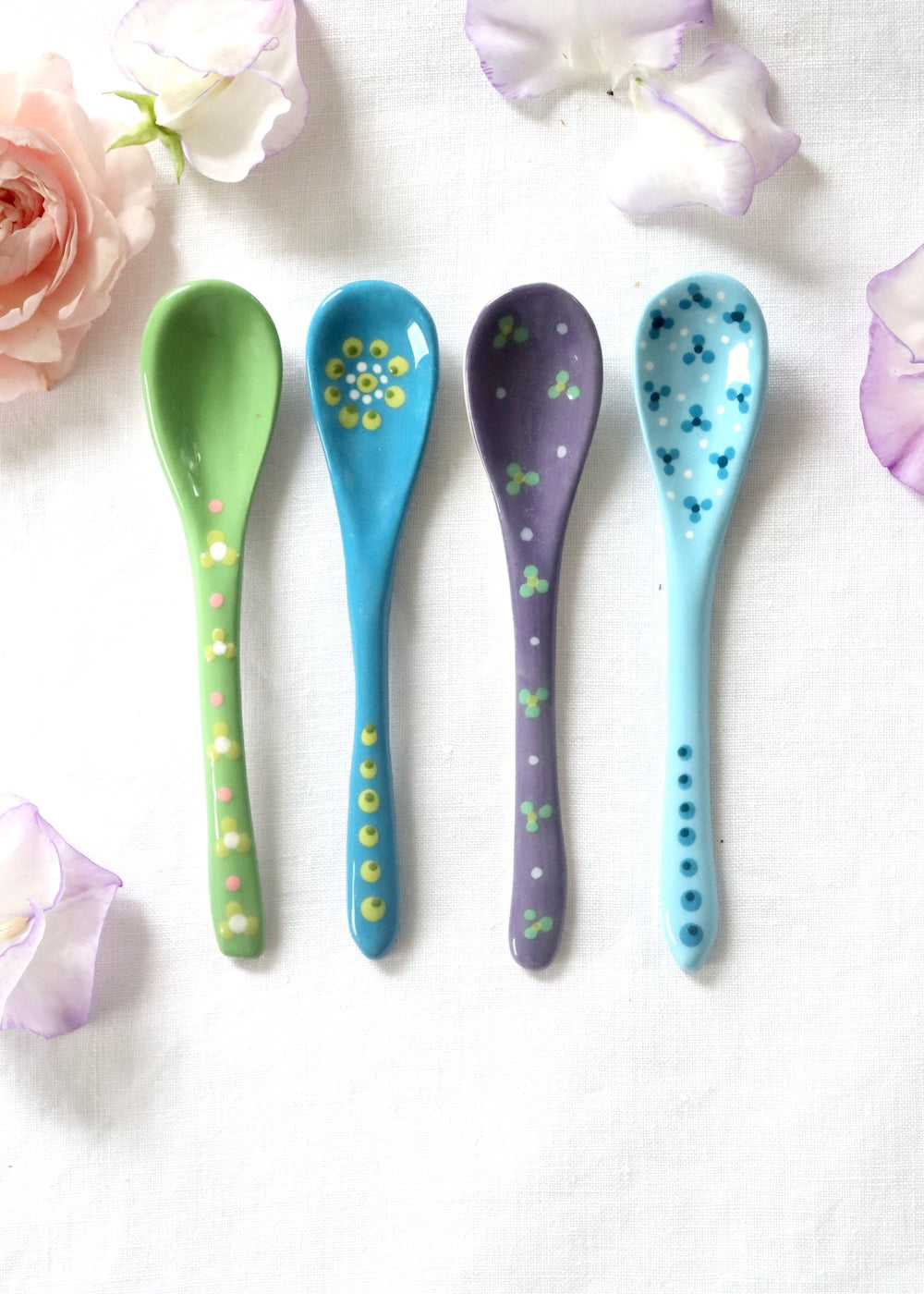 Ceramic Spoons - Set of Blues