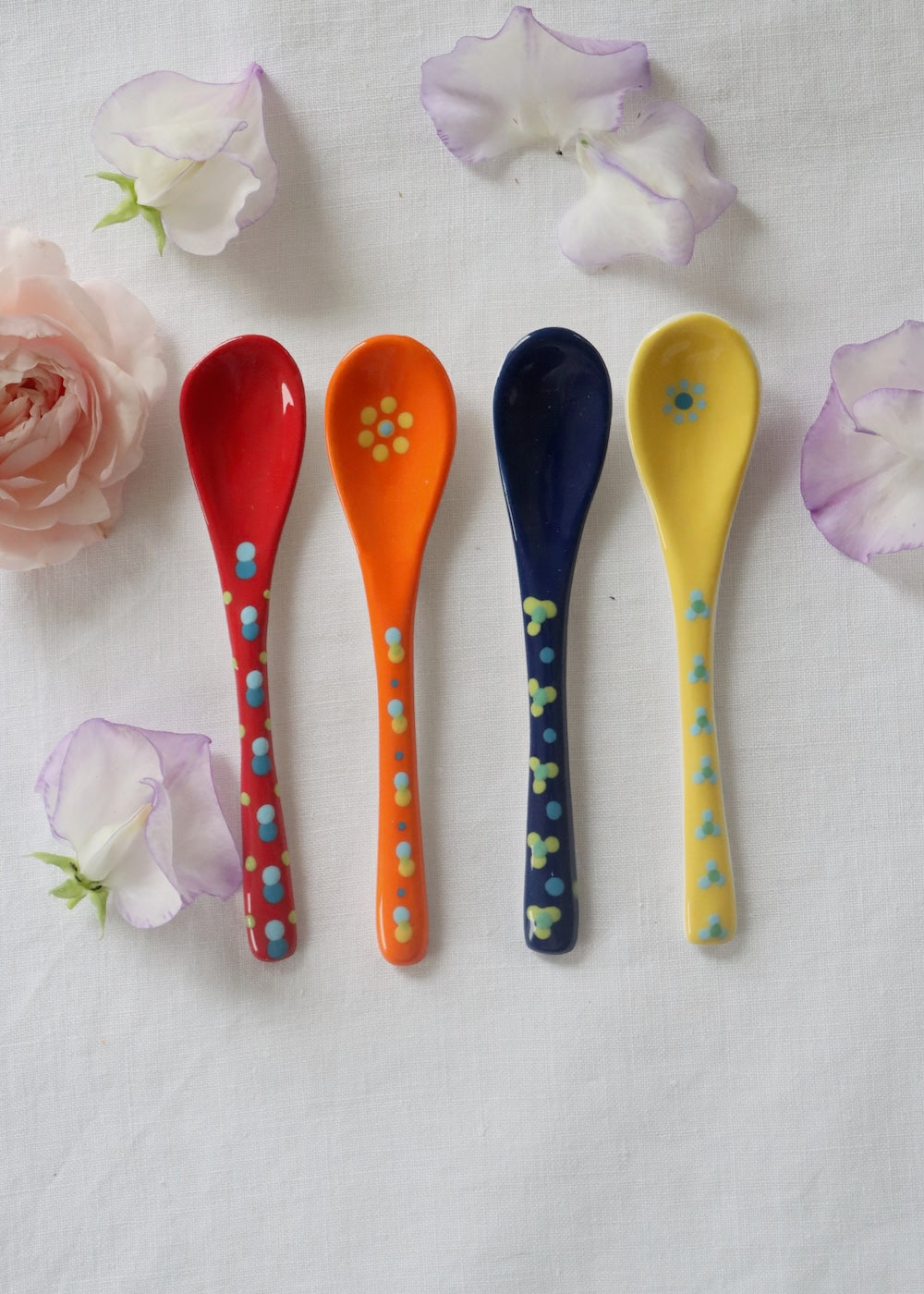 Ceramic Spoons - Set Of 4 Primary
