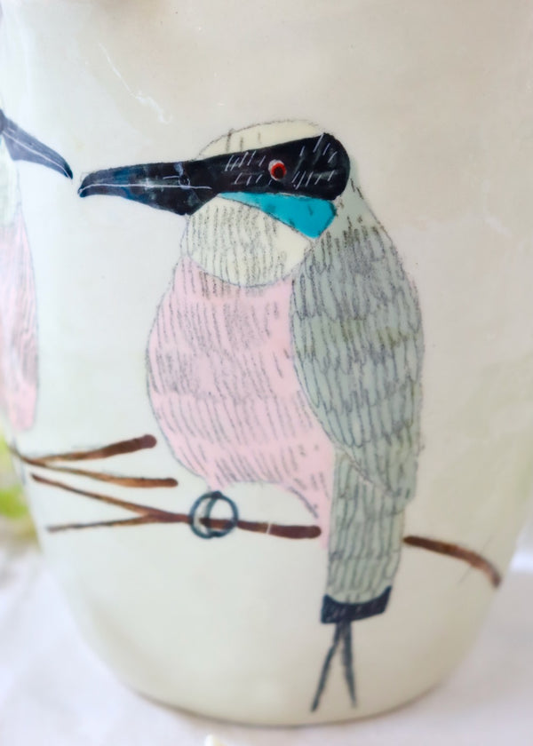 Gemma Orkin Jug - Pale Green with birds