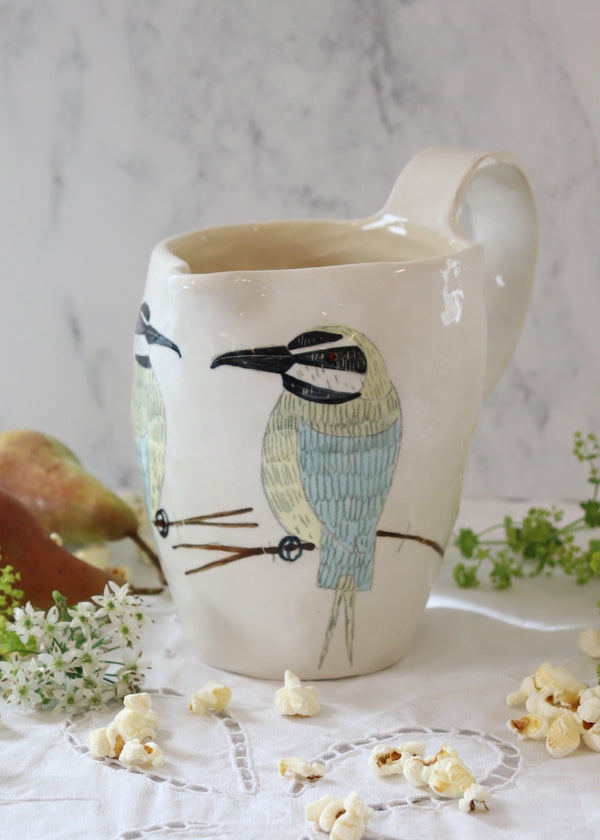 Gemma Orkin Jug - White with birds