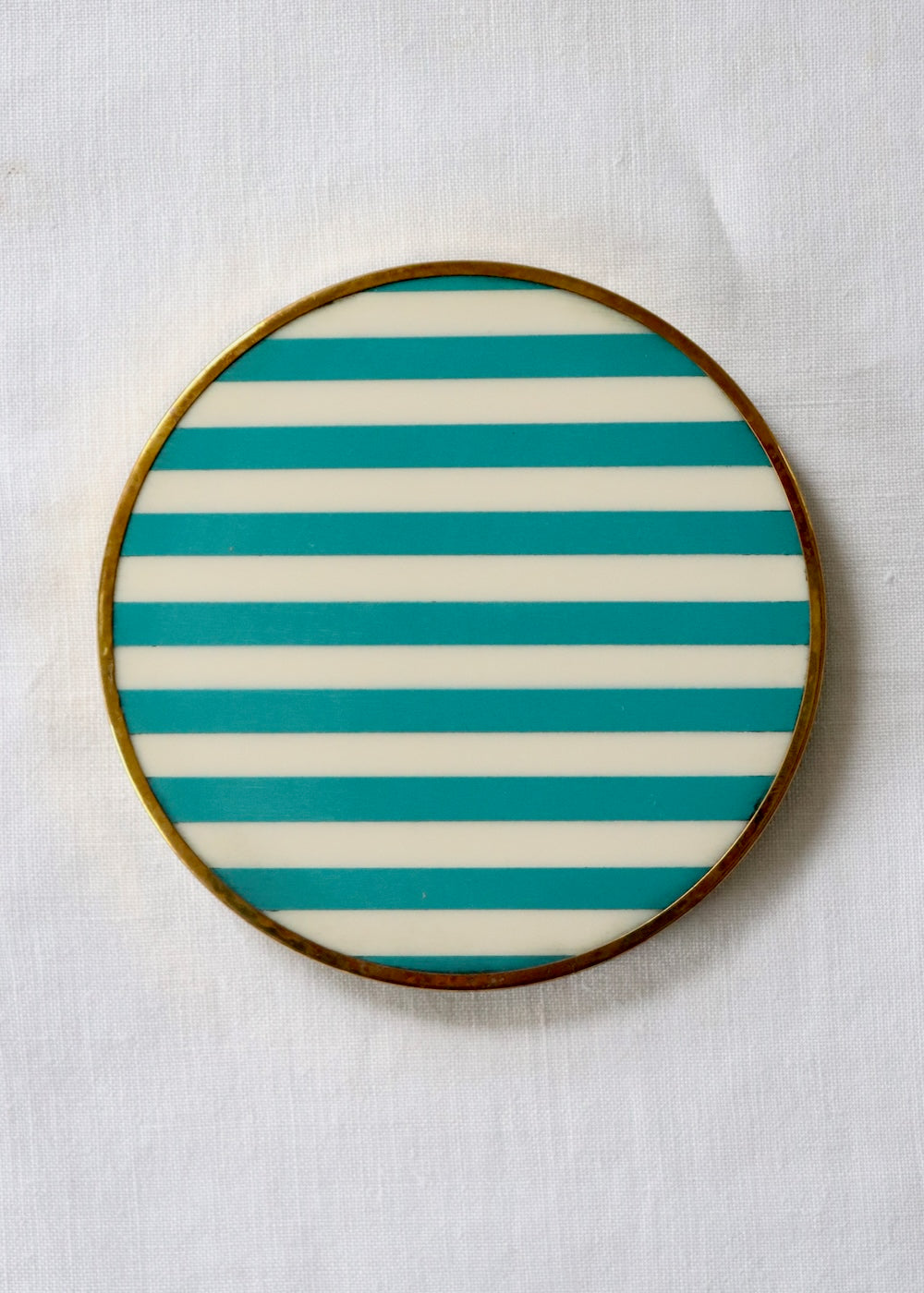 NEW Stripe Inlay Coaster - Turquoise Stripe
