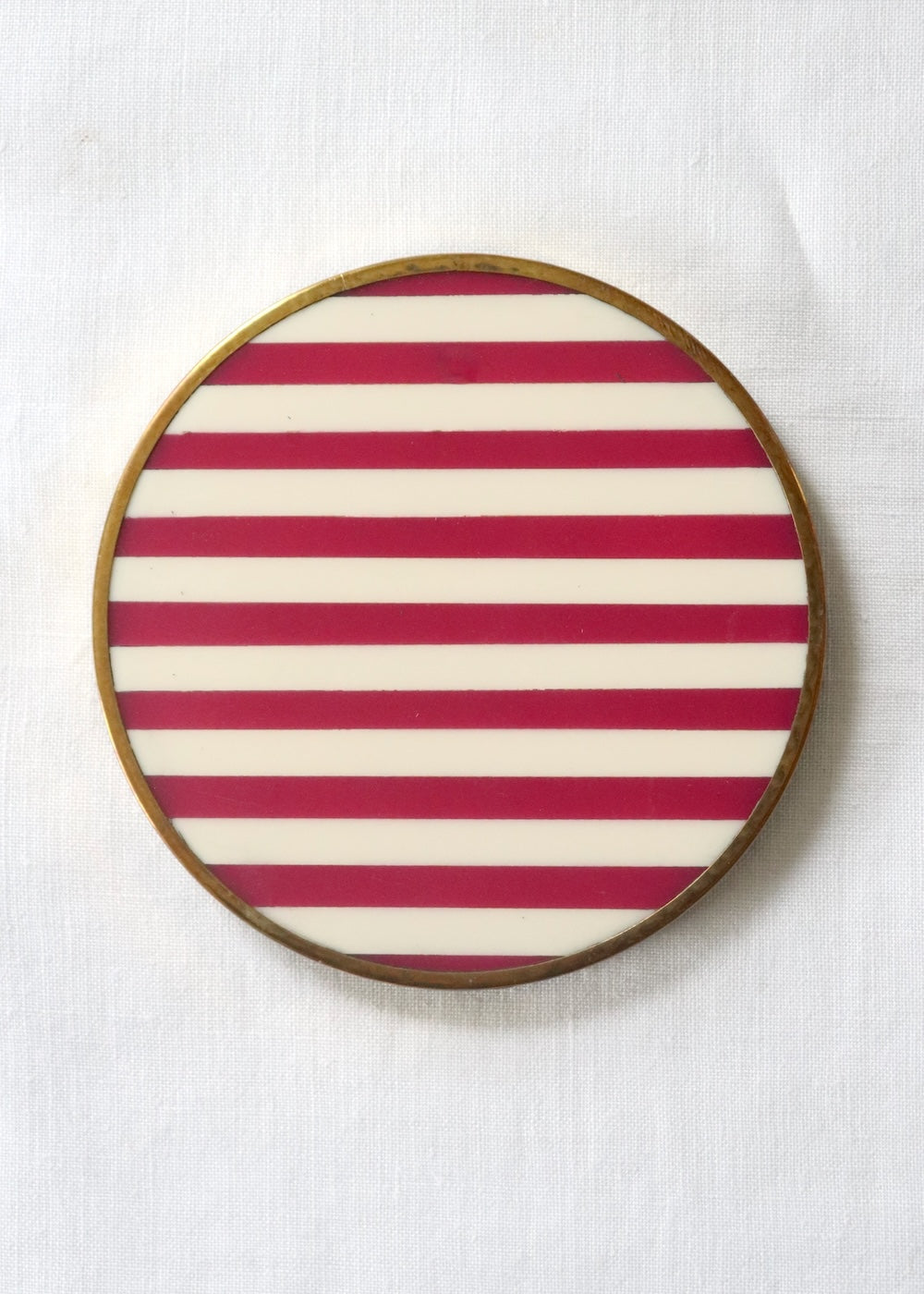 NEW Stripe Inlay Coaster - Burgundy Stripe