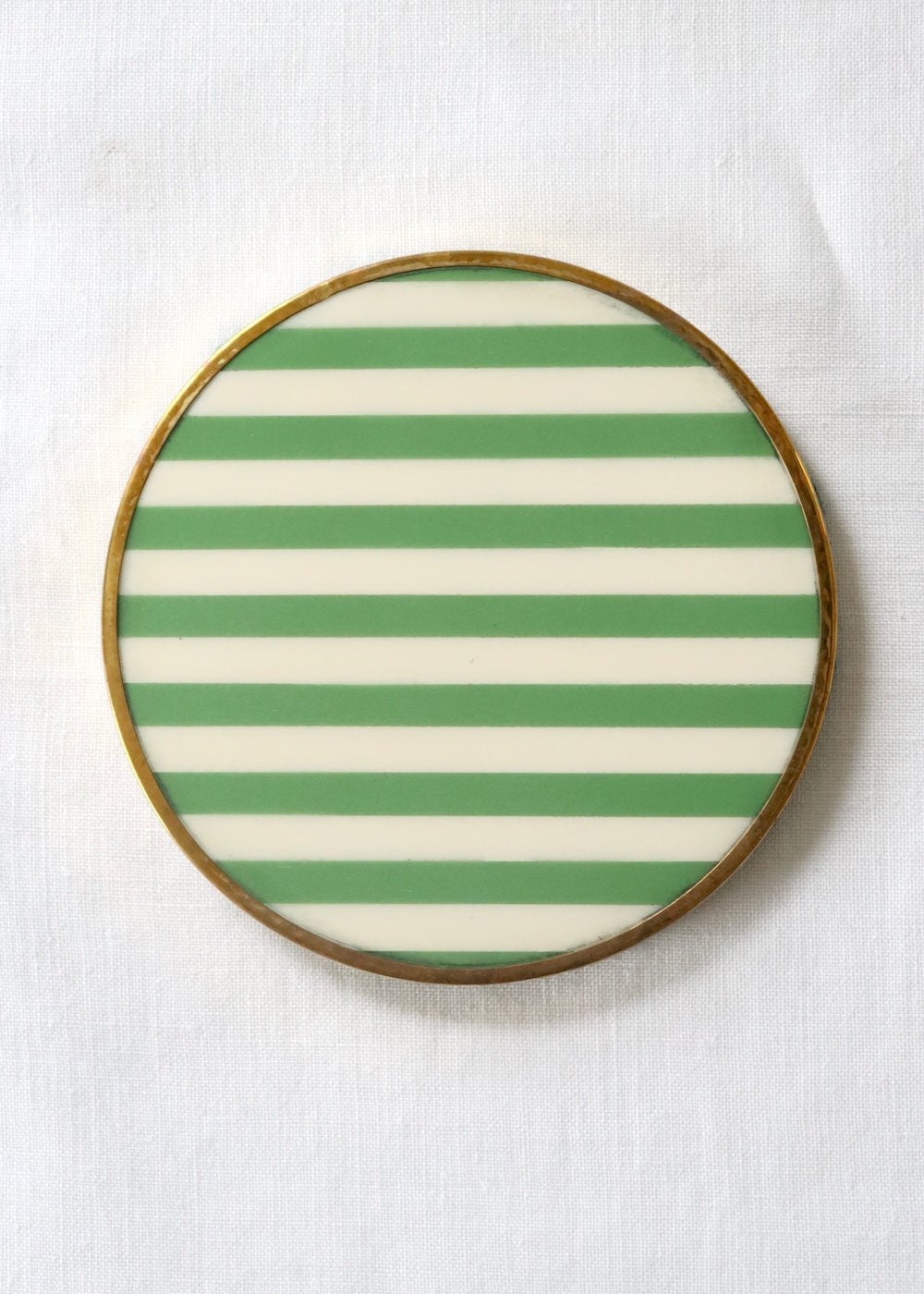 NEW Stripe Inlay Coaster - Sage Green Stripe