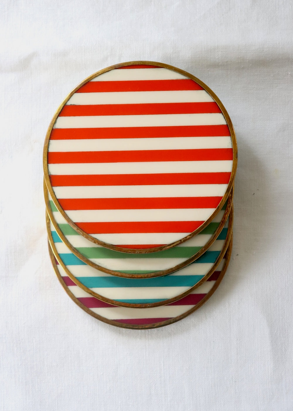 NEW Stripe Inlay Coaster - Turquoise Stripe