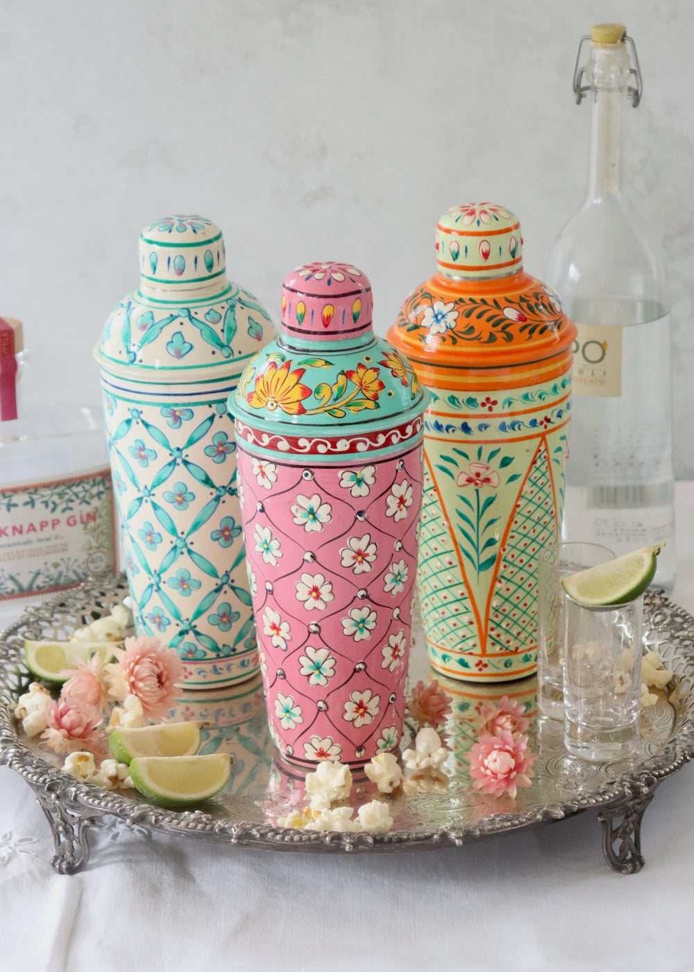 Spirit Measure - Pink with Red & Green Flowers