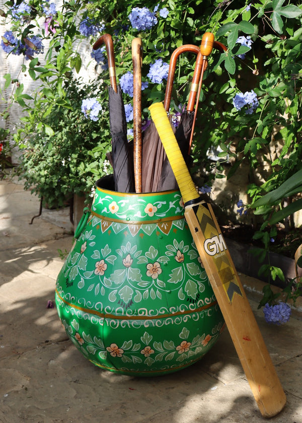 Decorative Painted Pot - Garden Green