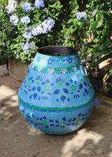 Decorative Painted Umbrella Pot - Blues