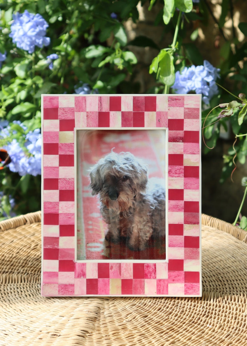 Photo Frame - Pink Checkerboard