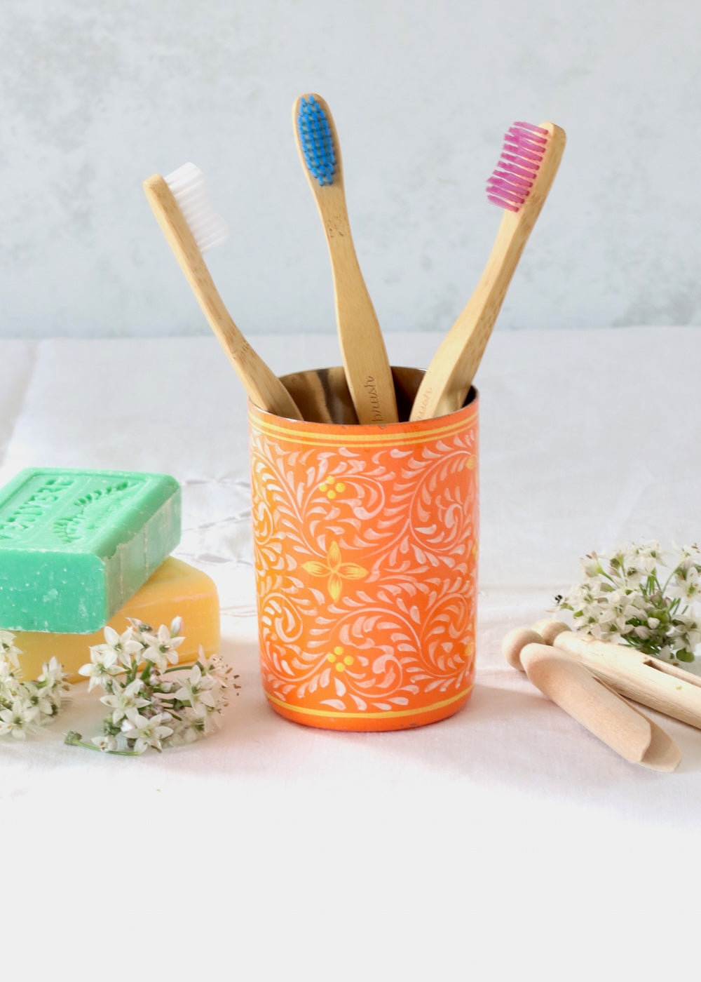 Brush Pot - Tangerine