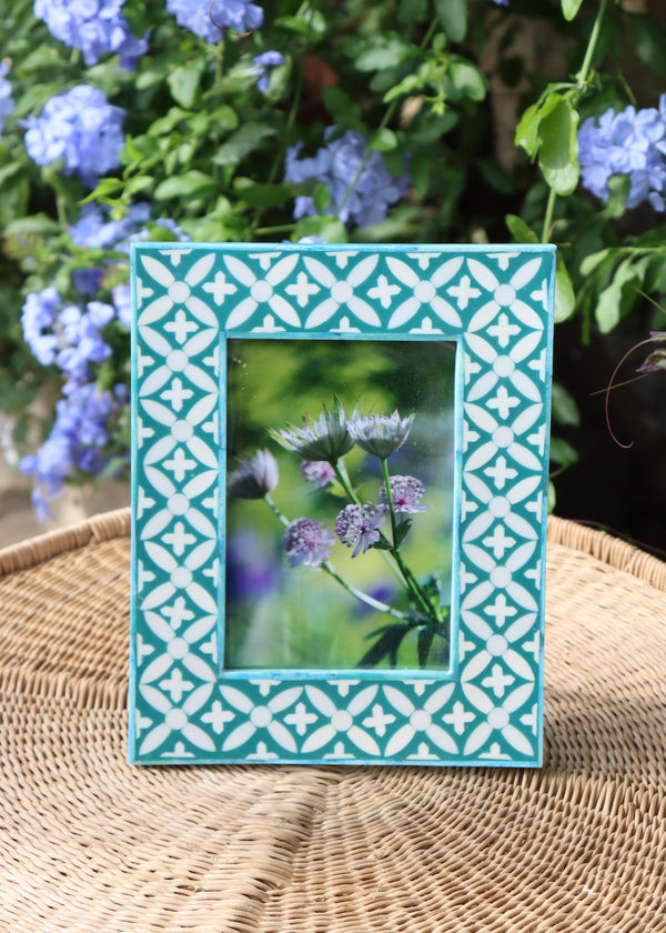 Photo Frame - Teal Trellis