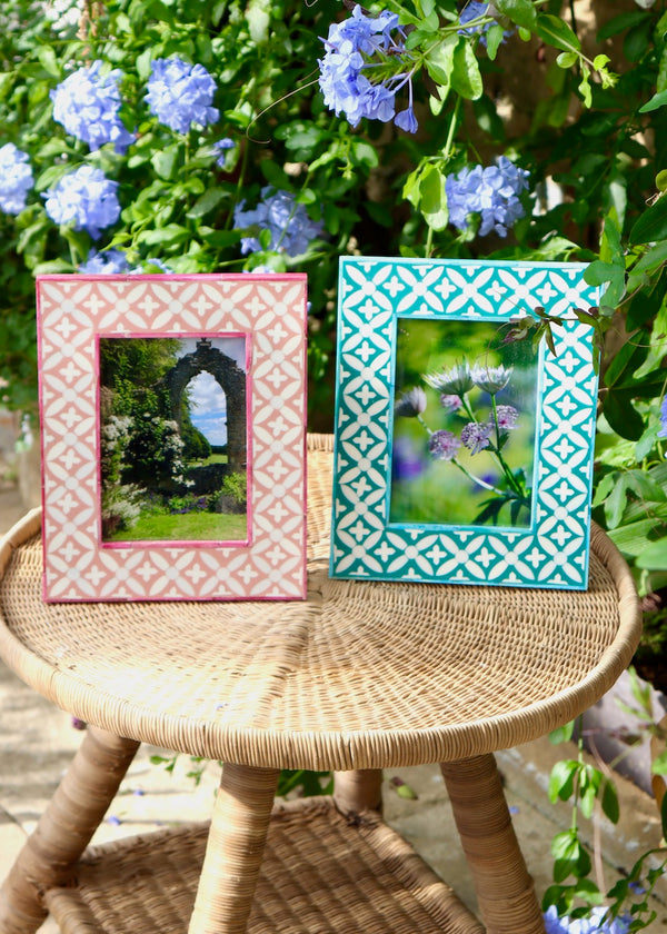 Photo Frame - Teal Trellis