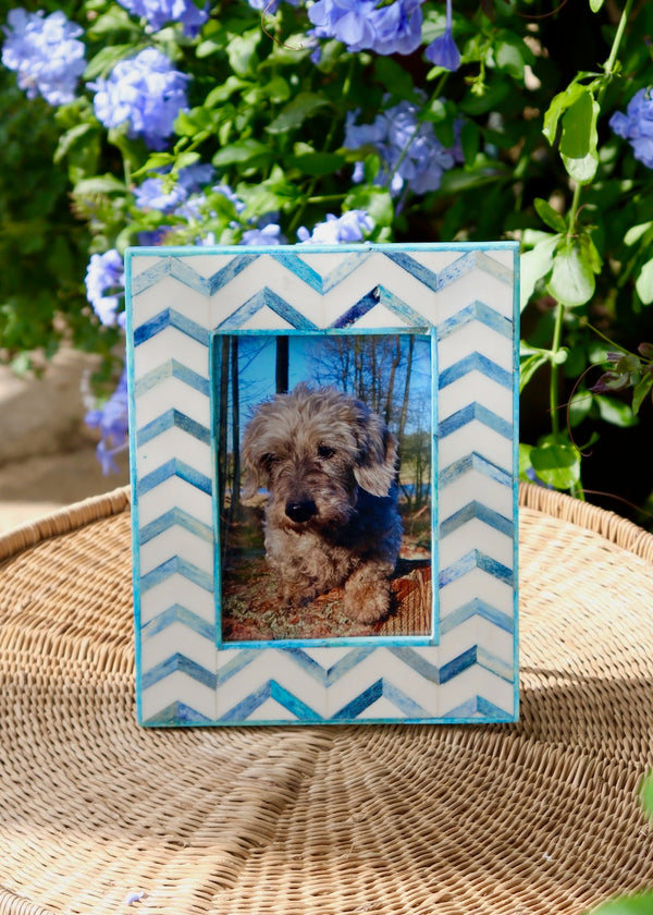 Photo Frame - Blue Zig Zag