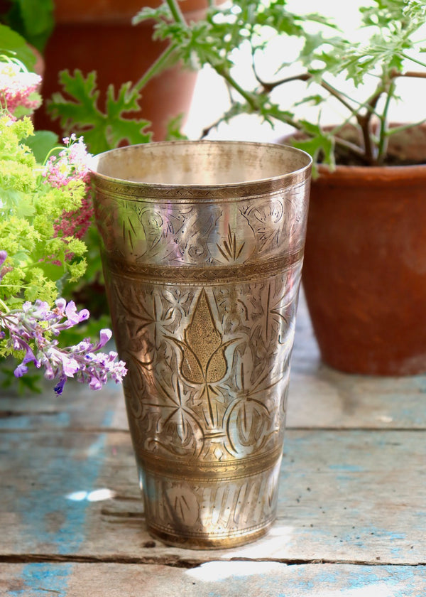 Silver and Brass Lassi Cup