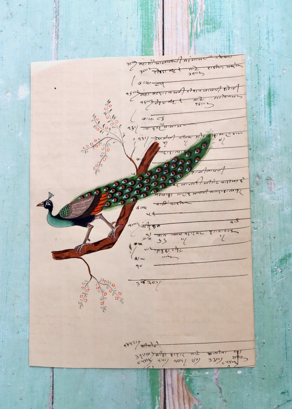 Indian Bird Painting Peacock 1