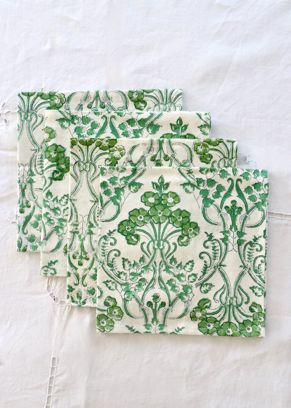 NEW Set Of 4 Napkins - Glorious  Green
