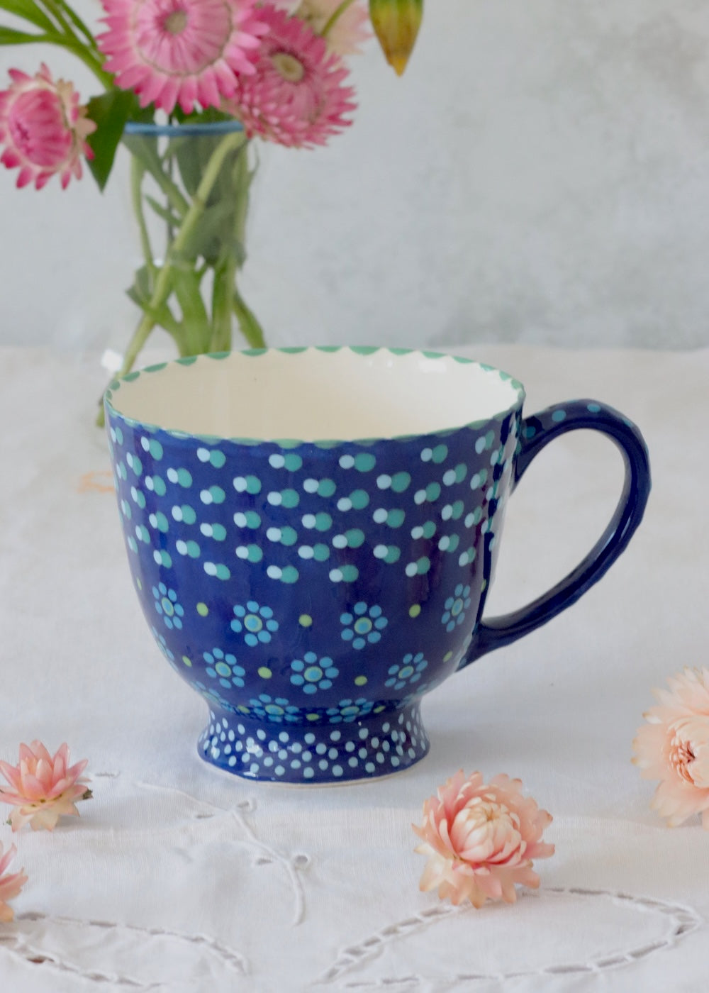 Time for Tea Cup - Dark Blue