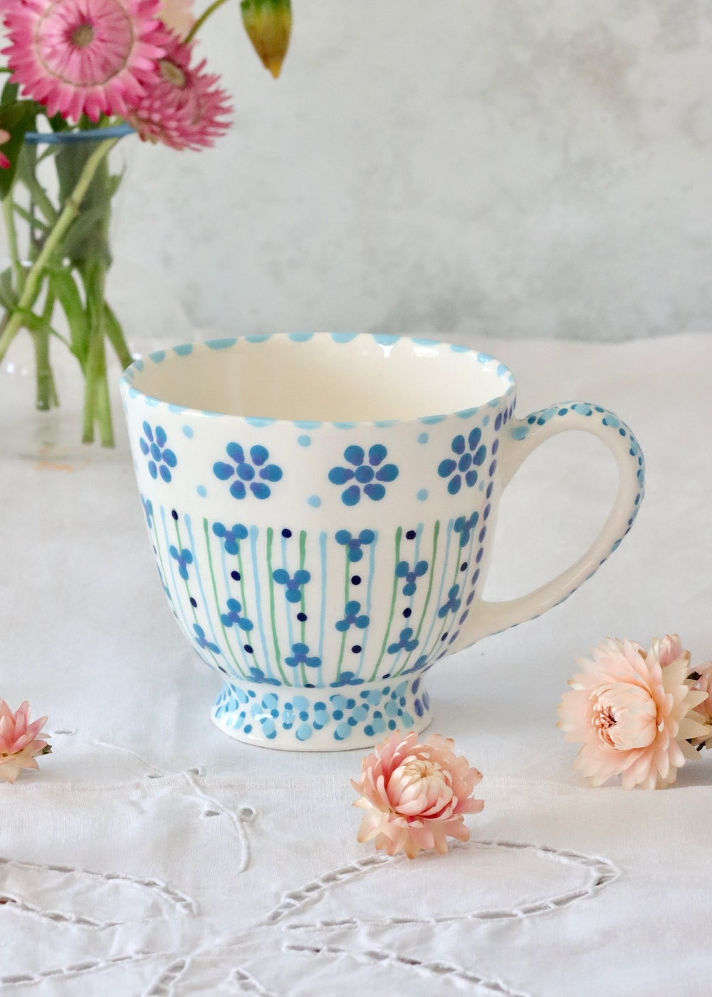 Time for Tea Cup - White with Daisy