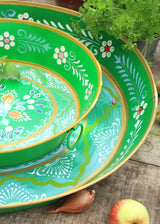 Large Painted Metal Tray - Garden Green