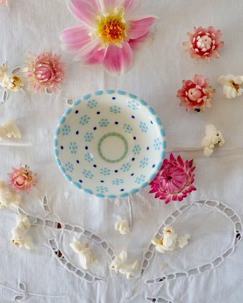 Salt Dish - White and Blue