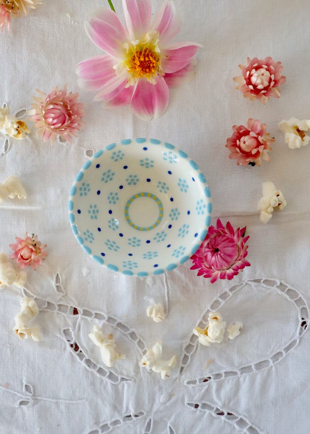 Salt Dish - White and Blue