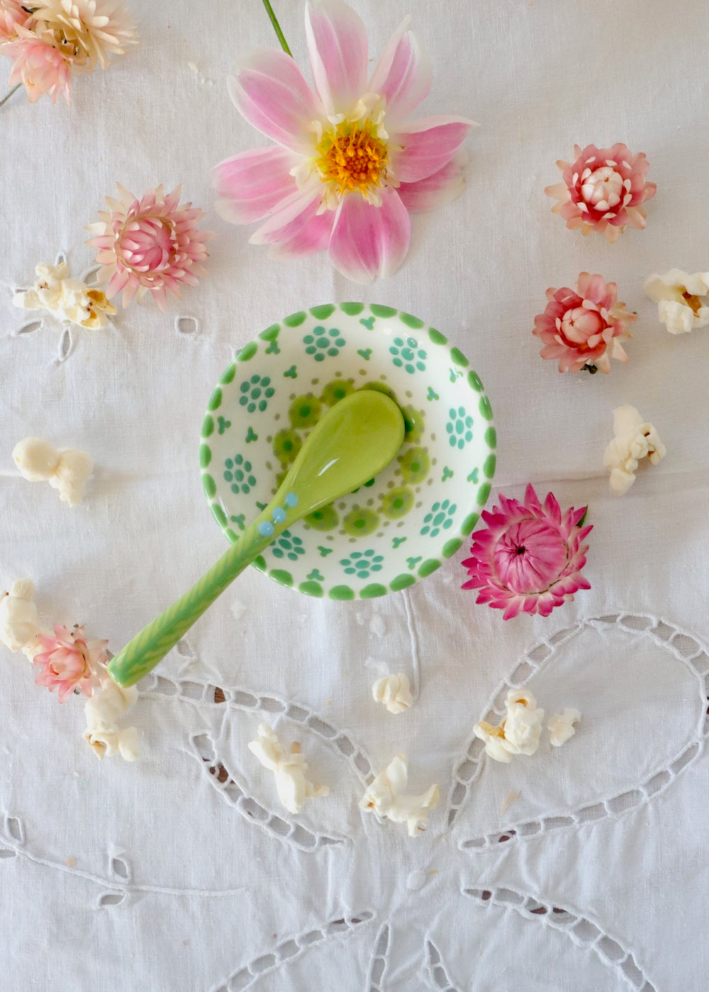 Salt Dish - White and Green