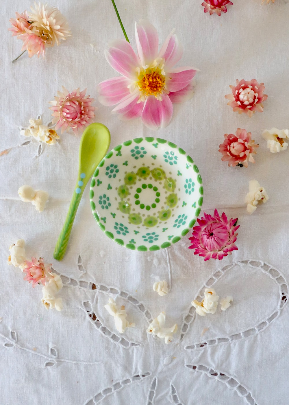 Salt Dish - White and Green