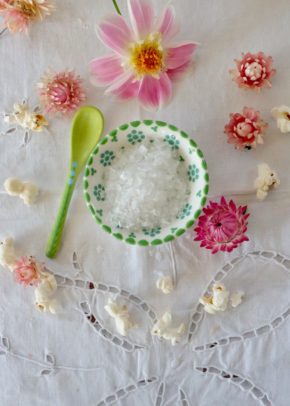 Salt Dish - White and Green