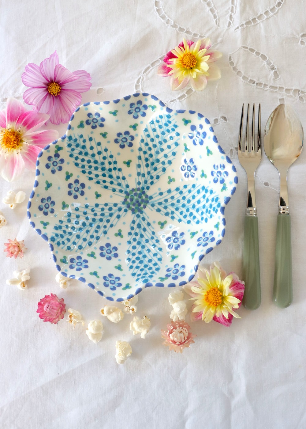 Pasta Bowl - White and Blue